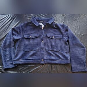 Pretty Garden Textured 2 Piece Outfit - Deep Blue